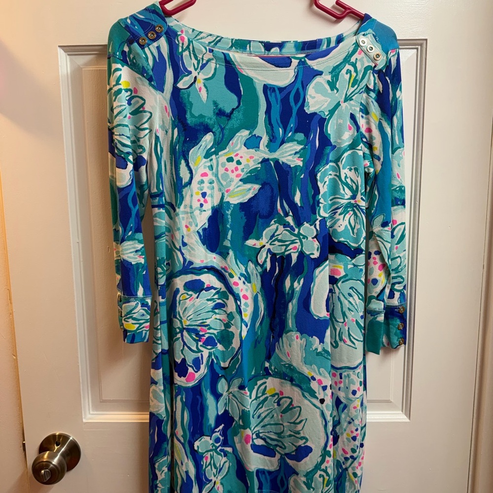 Lilly Pulitzer Blue and Pink Patterned Dress